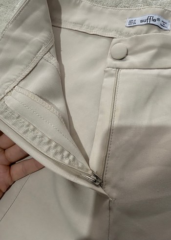 Bej Midi Kadın Kumaş Pantolon - Görsel 5