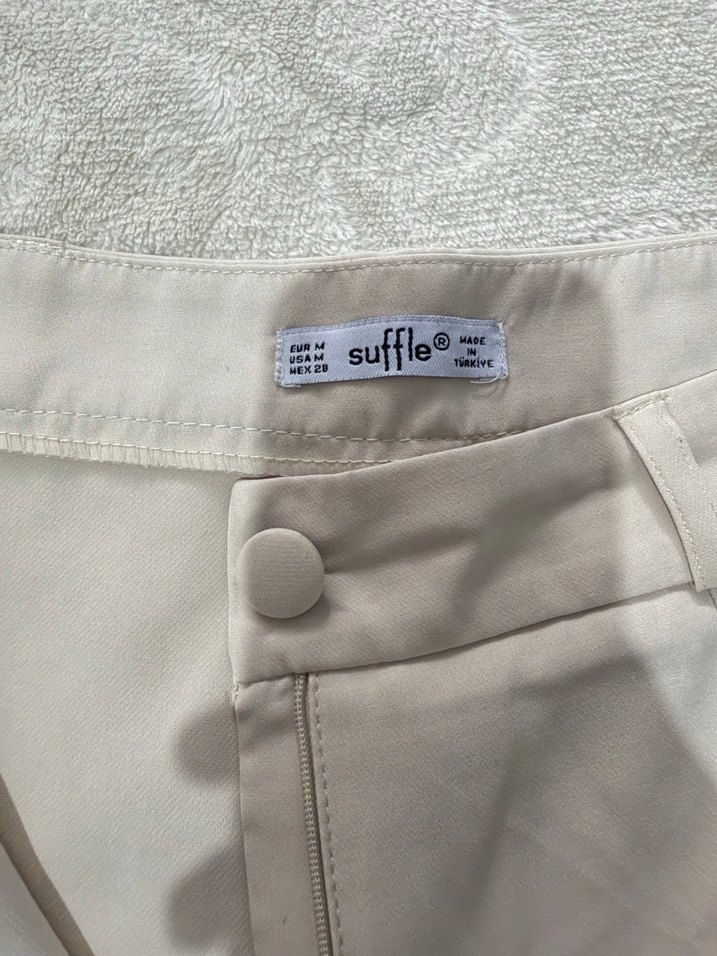 Bej Midi Kadın Kumaş Pantolon - Görsel 4