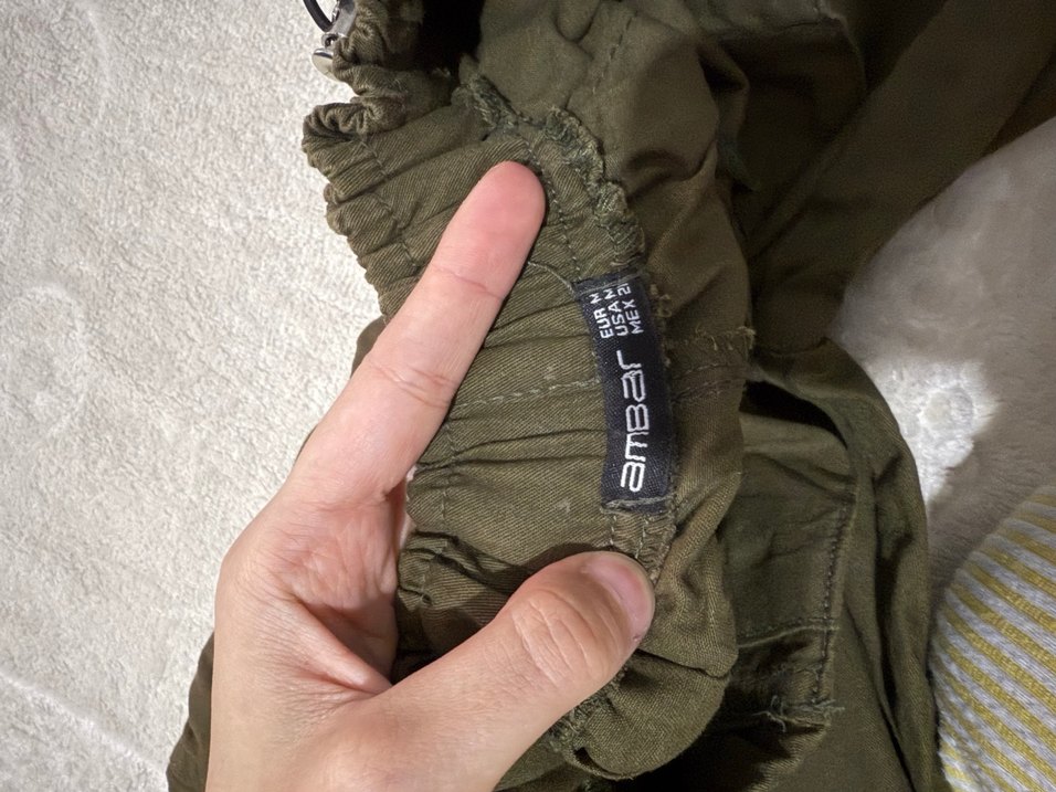 Haki Kadın Keten Bol Kesim Kemerli Pantolon - Görsel 5