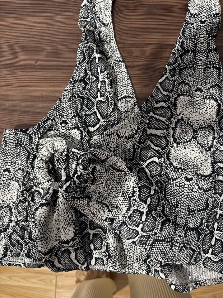 Yılan Desenli Kemerli Kolsuz Mini Yelek - Görsel 2