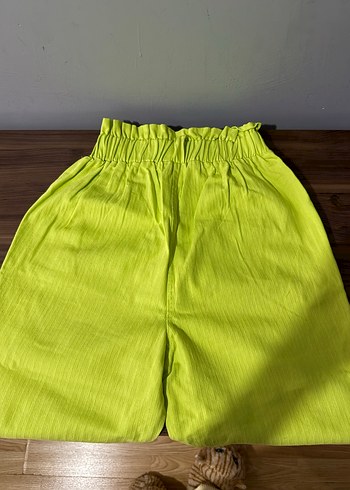 Renkli Düğmeli Kadın Salaş Yeşil Pantolon - Görsel 5