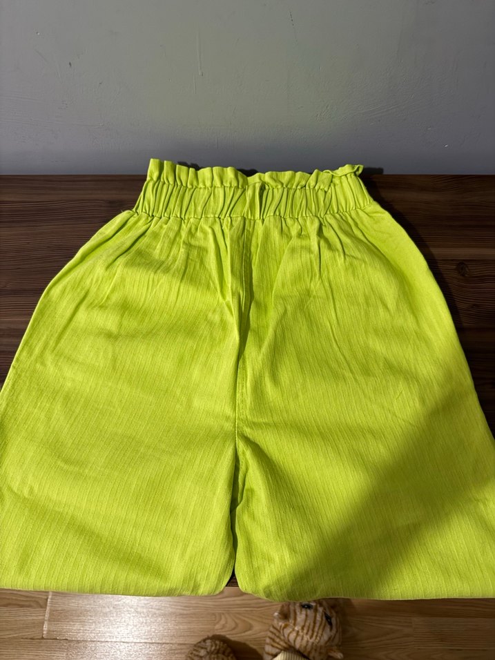 Renkli Düğmeli Kadın Salaş Yeşil Pantolon - Görsel 5