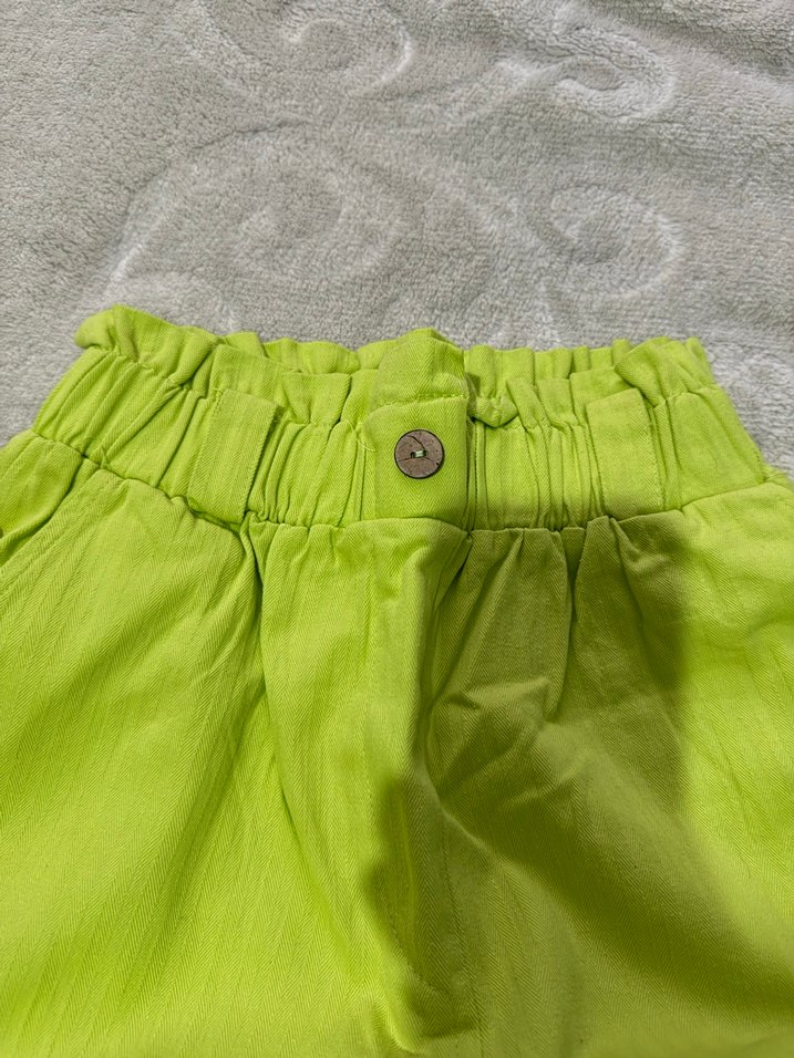 Renkli Düğmeli Kadın Salaş Yeşil Pantolon - Görsel 3