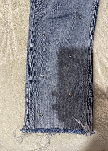 Payet Detaylı Mavi Kadın Kot Pantolon - Görsel 2