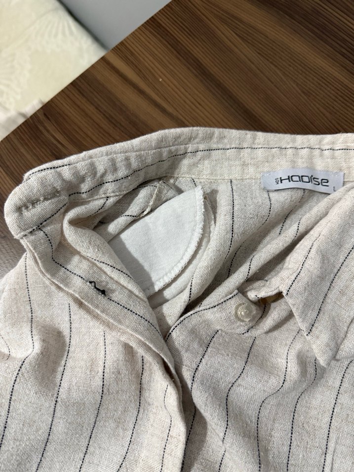 Bej Pilili Kadın Keten Pantolon - Görsel 5