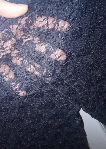 Kadın Siyah Gotik Midi dantellı tayt - Görsel 2