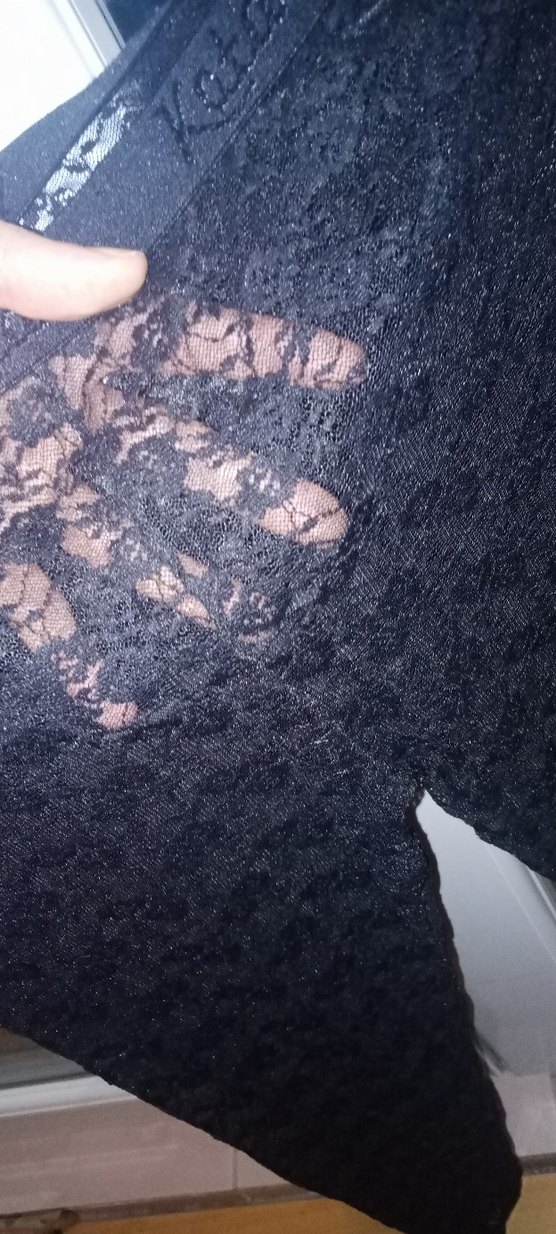 Kadın Siyah Gotik Midi dantellı tayt - Görsel 2