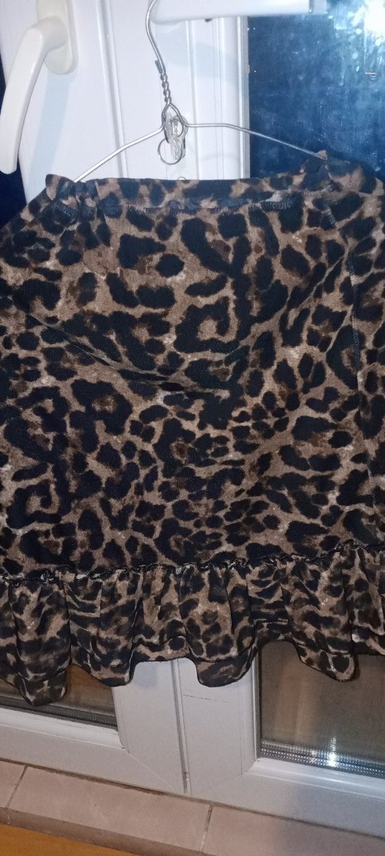 Kahverengi Leopar Desenli kısa Etek - Görsel 2