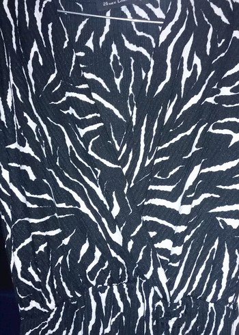 Lacivert Zebra Desenli Kadın Piliseli elbise - Görsel 4