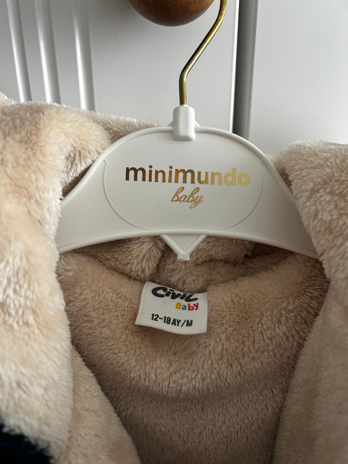 Kürklü Mavi Erkek Çocuk Kaban - Görsel 2