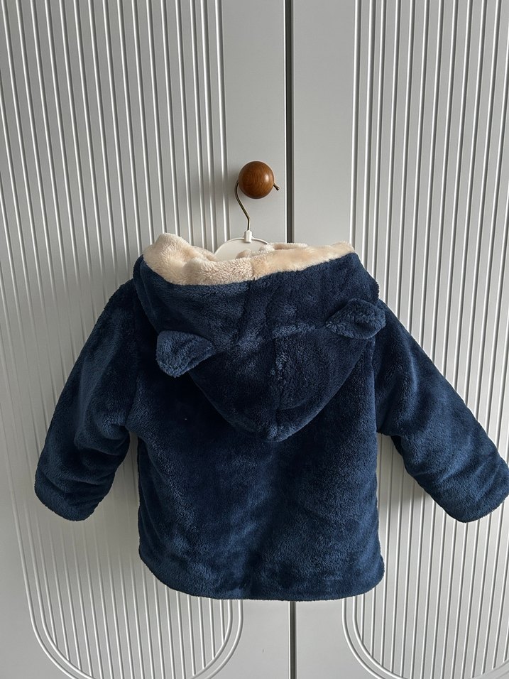Kürklü Mavi Erkek Çocuk Kaban - Görsel 4
