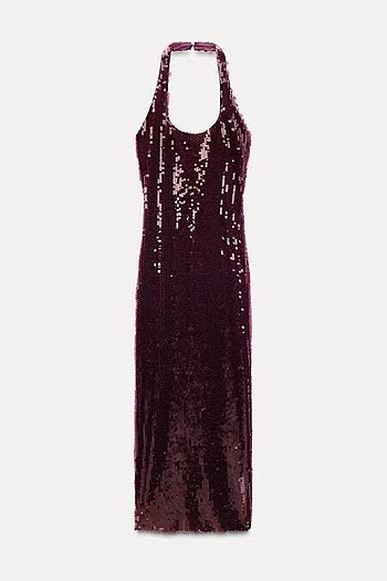 ZARA MÜKEMMEL BORDO ELBİSE