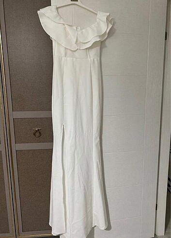 38 Beden beyaz Renk Dış çekim elbisesi