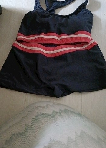 Kadın Mavi Mini Spor Mayo Kemerli