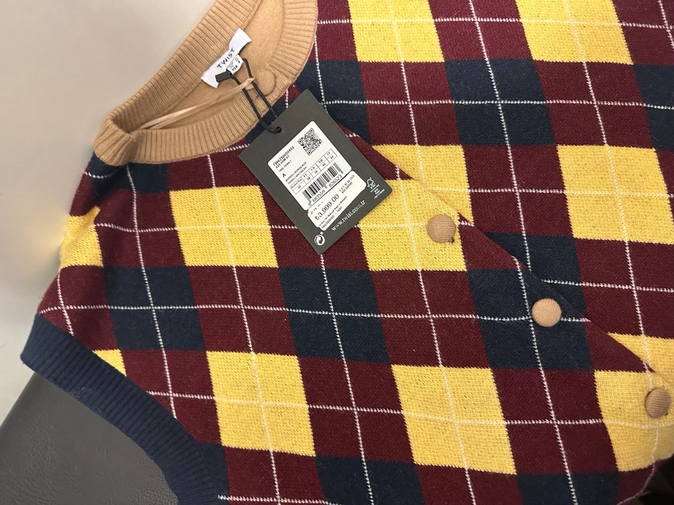 Kadın Triko Hırka - Kahverengi Desenli - Görsel 4