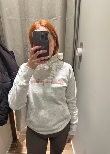 Champion Gri Yüksek Yakalı Sweatshirt - Görsel 3