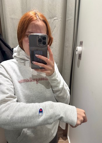 Champion Gri Yüksek Yakalı Sweatshirt - Görsel 2