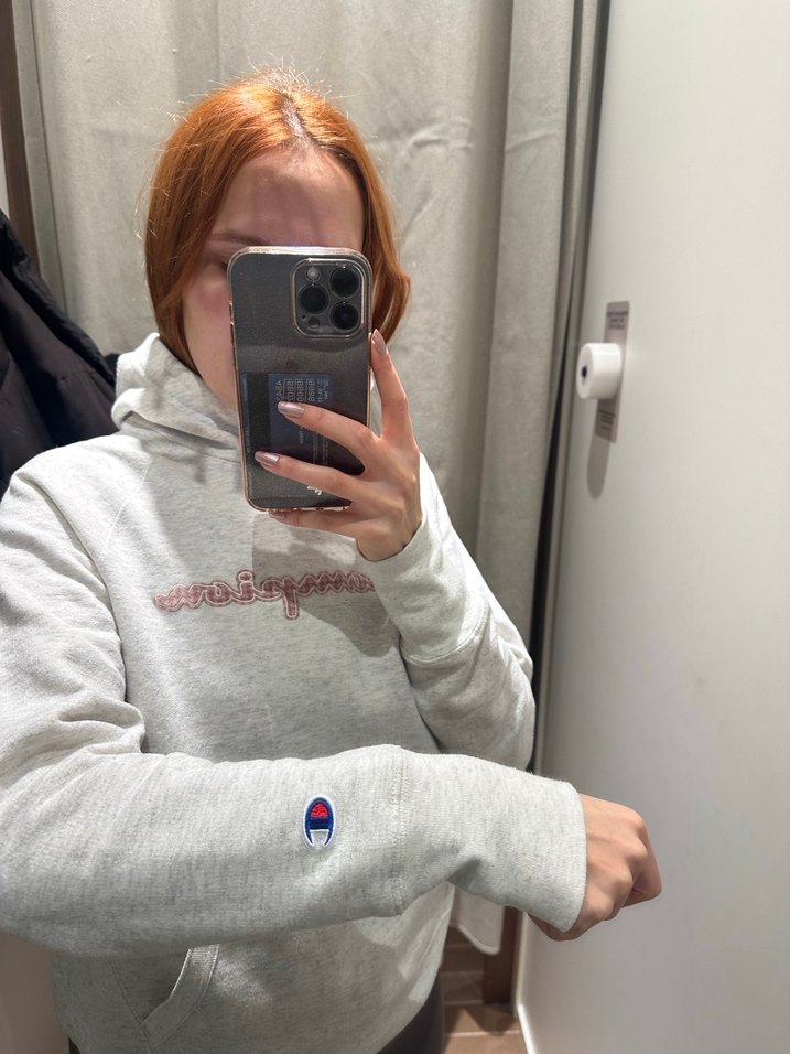 Champion Gri Yüksek Yakalı Sweatshirt - Görsel 2