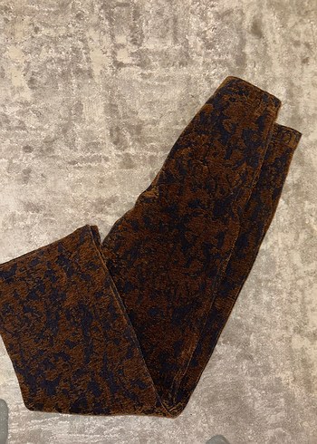 Kahverengi Bağlama Desenli kadın pantolon - Görsel 8