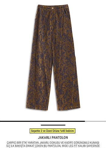 Kahverengi Bağlama Desenli kadın pantolon - Görsel 3