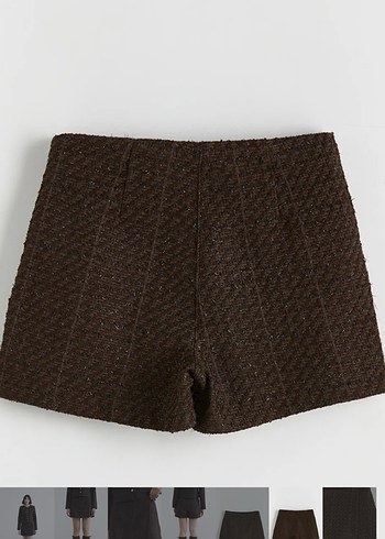 Kahverengi Kadın Triko Mini Etek - Görsel 2