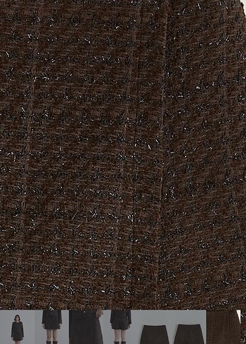 Kahverengi Kadın Triko Mini Etek - Görsel 3