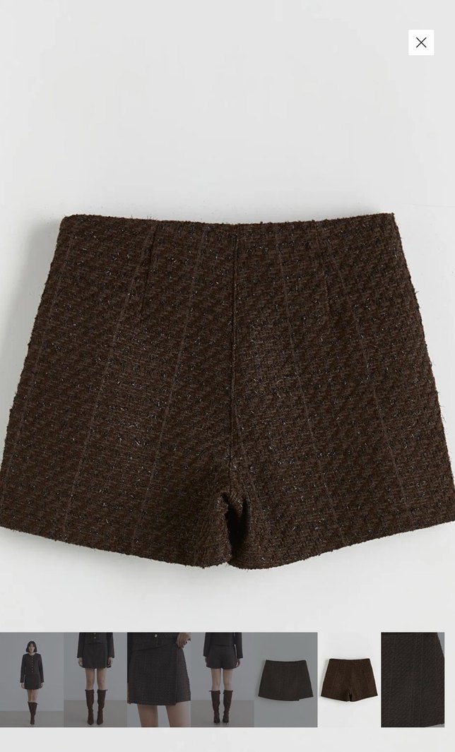 Kahverengi Kadın Triko Mini Etek - Görsel 2