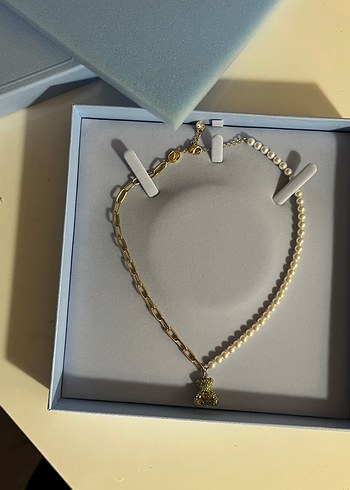Swarovski İnci Teddy kolye