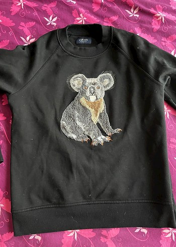 Lufian siyah erkek koala sweatshirt - Görsel 2