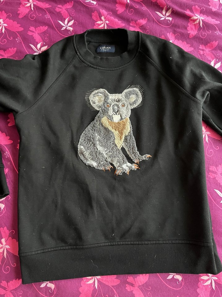 Lufian siyah erkek koala sweatshirt - Görsel 2