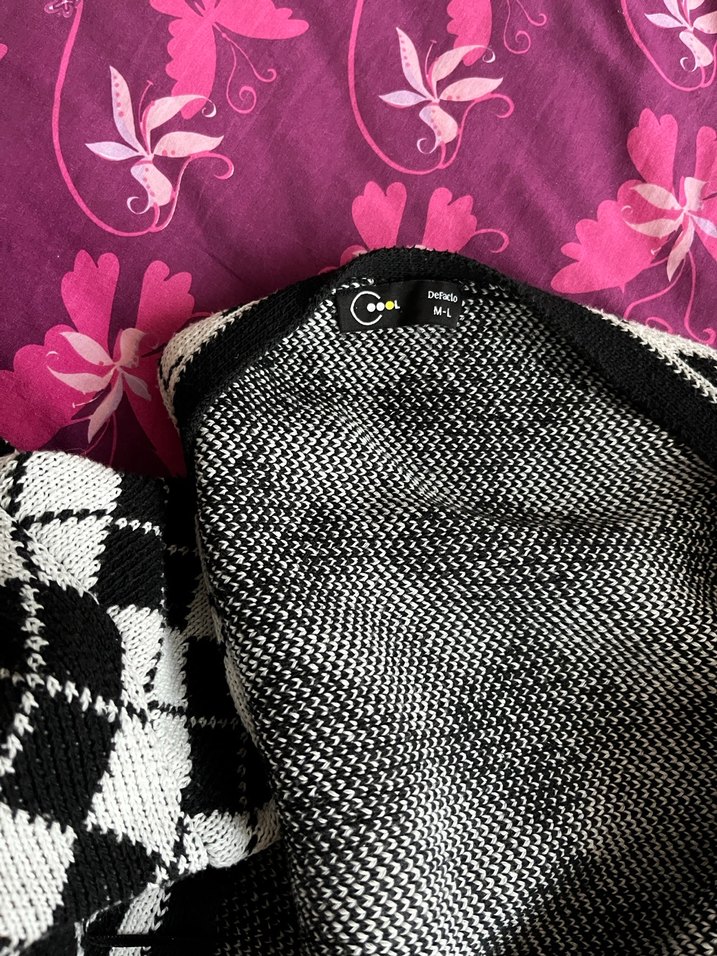 Defacto kadın dama desen bolero - Görsel 2