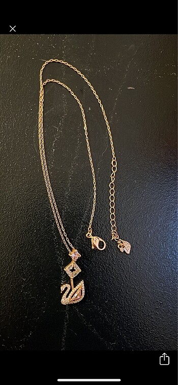 Swarovski kuğu kolye