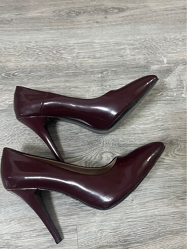 38 Beden Bambi kadın bordo topuklu ayakkabi stiletto