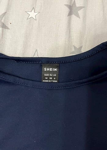 Shein lacivert drapeli midi elbise - Görsel 5