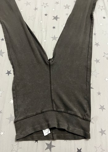 Antrasit Fitilli Ispanyol Paça Kadın Tayt - Görsel 4