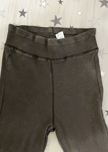 Antrasit Fitilli Ispanyol Paça Kadın Tayt - Görsel 3