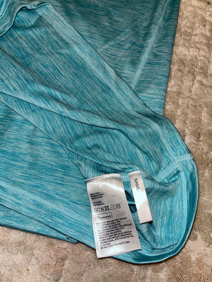 H&M Turkuaz Kısa Kollu Spor Tişört - Görsel 3