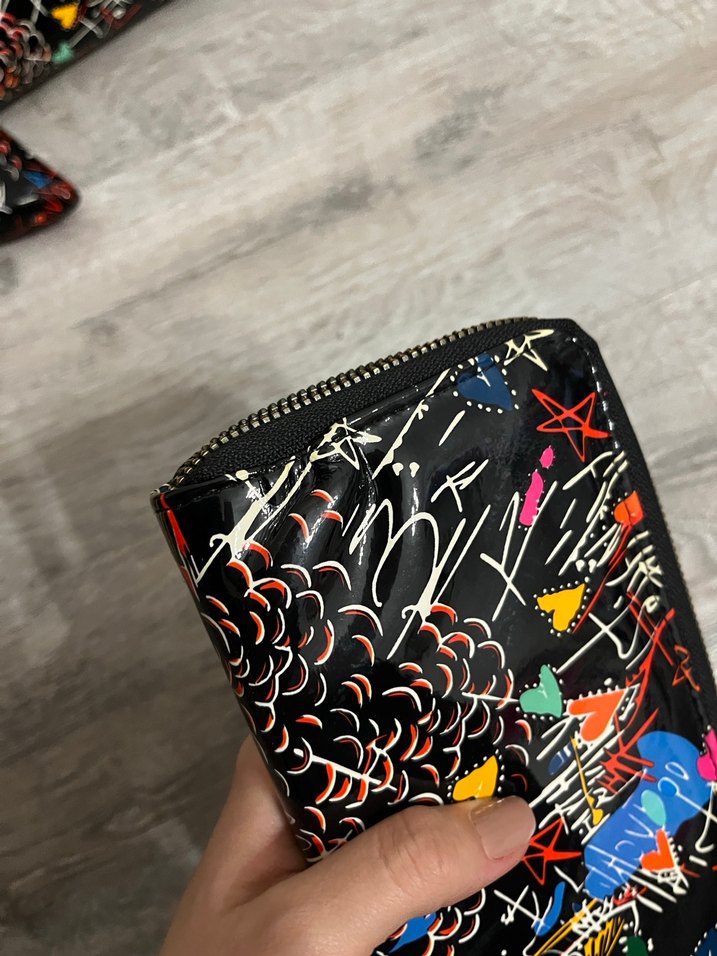 Desenli Çok Renkli Fermuarlı Kadın Cüzdan - Görsel 5