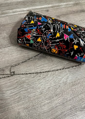 Desenli Çok Renkli Stiletto ve Çanta Seti - Görsel 15