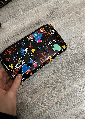 Desenli Çok Renkli Stiletto ve Çanta Seti - Görsel 5