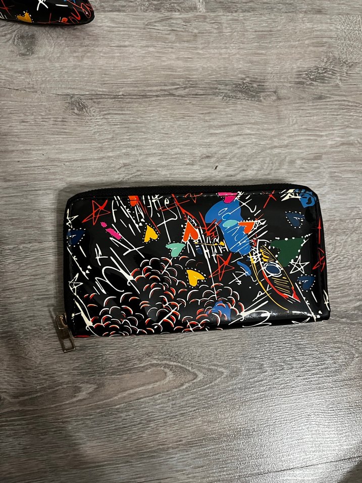 Desenli Çok Renkli Stiletto ve Çanta Seti - Görsel 2