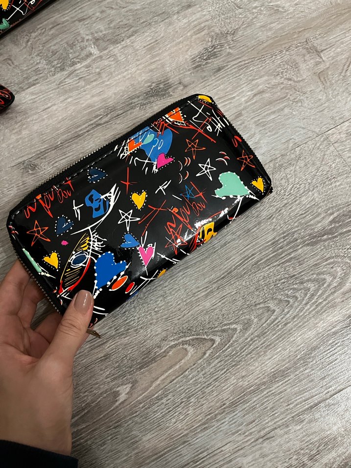 Desenli Çok Renkli Stiletto ve Çanta Seti - Görsel 5