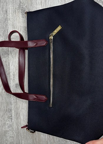 Bordo Deri Fermuarlı Kadın Çanta - Görsel 6