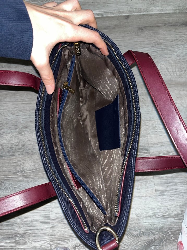 Bordo Deri Fermuarlı Kadın Çanta - Görsel 3
