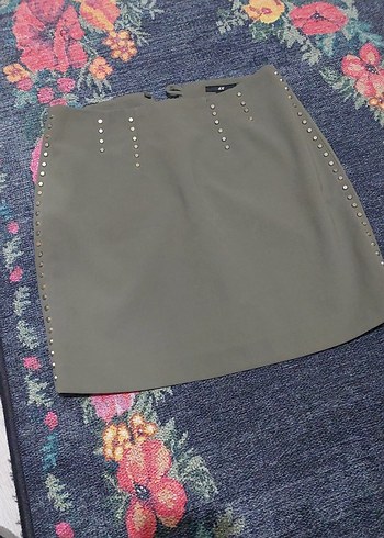 haki zımbalı Etek - Görsel 2