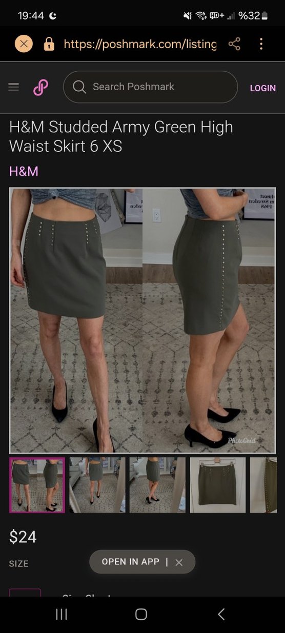 haki zımbalı Etek - Görsel 4