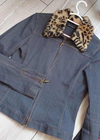 Kürk Detaylı Kadın Kot Ceket VINTAGE - Görsel 3