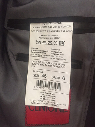 Altınyıldız Erkek blazer ceket hic giyilmedi yeni