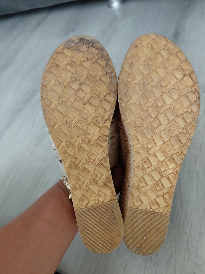 Bej Kadın Dolgu Topuk Espadril Terlik - Görsel 3