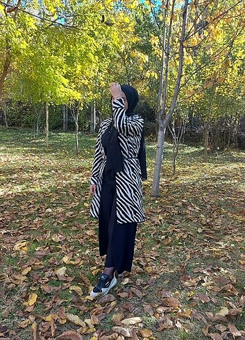 Zebra desenli hırka